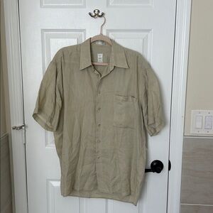 Burma Bibas Beige 100% Linen Shirt EUC